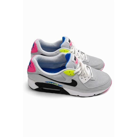 Nike Air Max 90 Platinum Grey Neon Pink Blast Volt Black DZ4398-001 Men\'s 11 main image 4